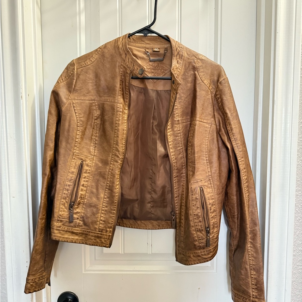 Jou Jou Tan Leather Jacket